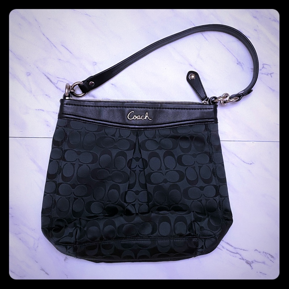 Classic Coach black fabric purse